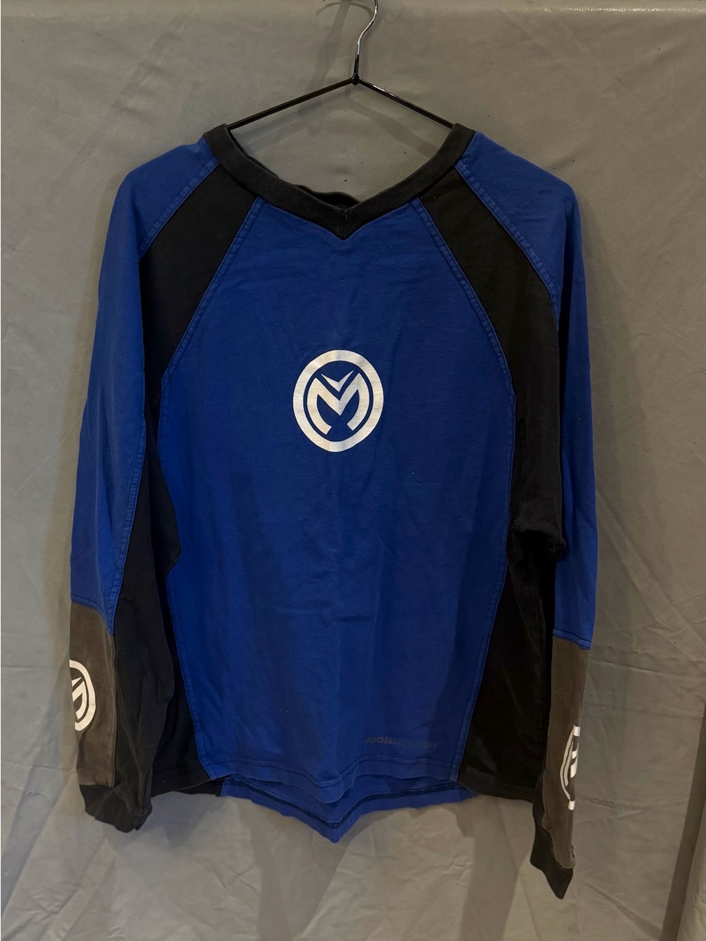 Vintage Moose Racing USA Motocross Jersey Blue/Black Made in USA Size Larg